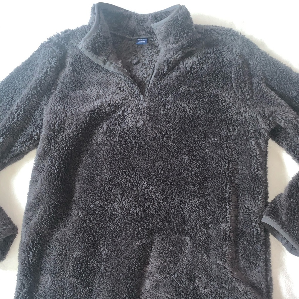 Fluffy grey quarter zip pullover